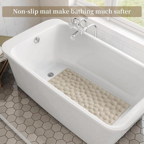16x31.5 inch OTHWAY Bathtub Mat Non Slip, Rubber Bath Mat for Kids for Baby, Large Bath Mats for Bathroom Tub