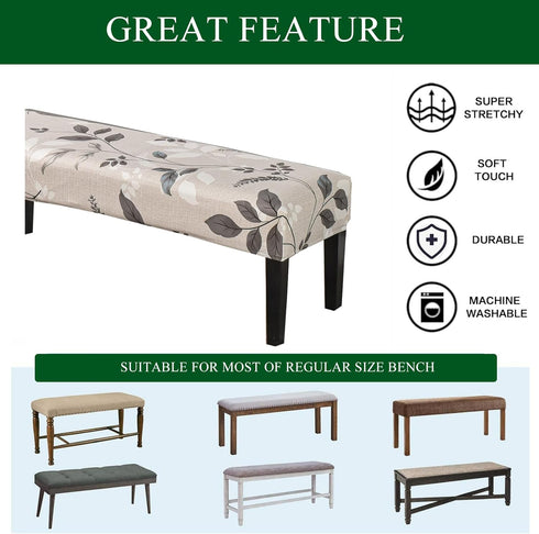 Room,A19 CRFATOP Dining Bench Cover Printed Seat Cushion Slipcovers Stretch Upholstered Slipcover Removable Washable