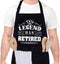 This Legend Has Retired Apron, Funny BBQ Apron with 2 Pockets, Waterproof Dad Cooking Apron for Grilling