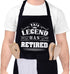 This Legend Has Retired Apron, Funny BBQ Apron with 2 Pockets, Waterproof Dad Cooking Apron for Grilling