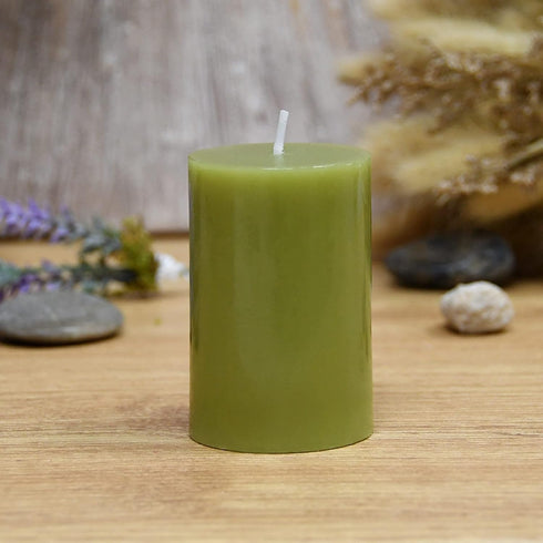 Jeco Sage Green Pillar Candle - 2” Diameter by 3” Height, CPZ-2311