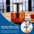 85oz Aquach Glass Teapot with Stainless Steel Removable Infuser, Stovetop & Dishwasher Safe, Ideal for Brewing Loose