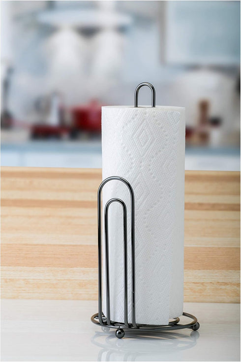 1 Countertop Kitchen Details Paper Towel Holder | Holds Standard Roll | Sink | | Rust Resistant | Organization | Onyx