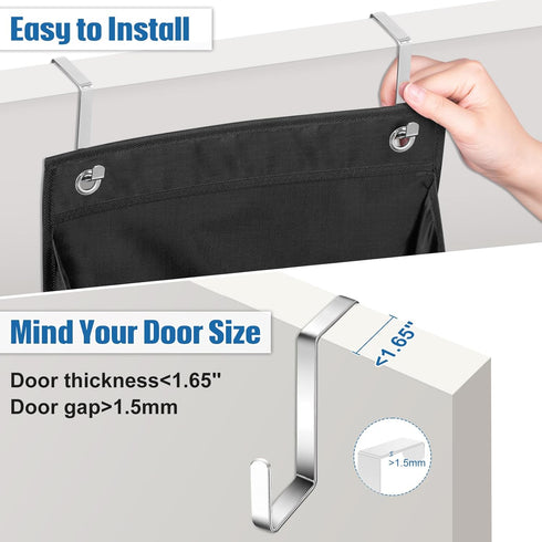 SLEEPING LAMB 2 Pack Narrow Over The Door Shoe Organizer with 8 Large Deep Pockets for Closet Storage