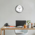 HITO 10 Inch Silent Wall Clock, Battery Operated, Non-Ticking, Glass Cover, Silver Aluminum Frame, Home Decor