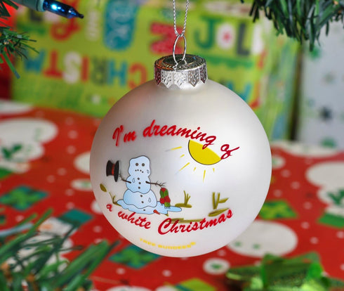 Tree Buddees I'm Dreaming of a White Christmas Funny Melting Snowman Glass Ornament