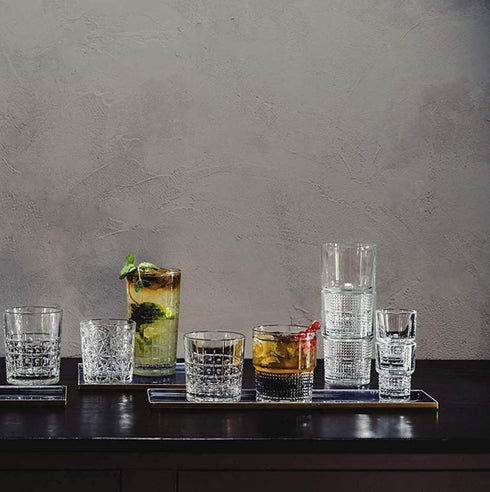 Bormioli Rocco Bartender Novecento Stackable Hi-Ball Drinking Glass, Clear, Set of 4