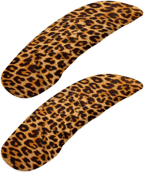 Brown Leopard Print Office Chair Armrest Covers - 1 Pair Durable, Stain Resistant Nonslip Fabric Protect Cover for
