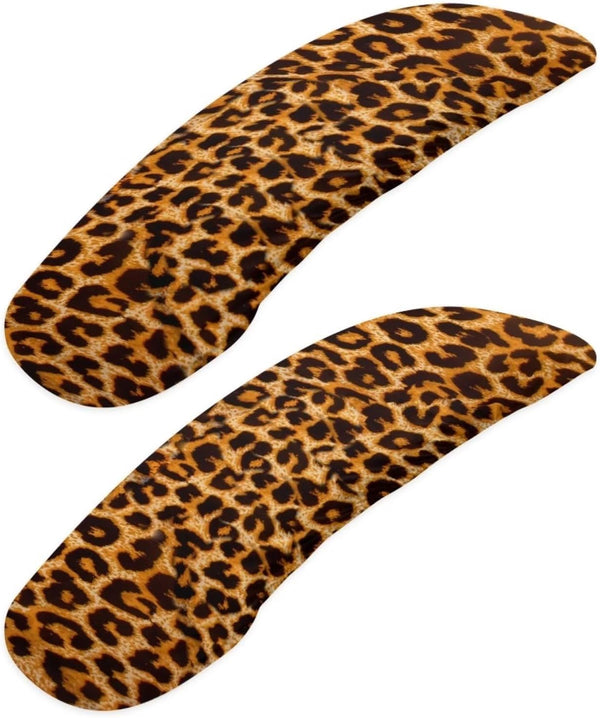 Brown Leopard Print Office Chair Armrest Covers - 1 Pair Durable, Stain Resistant Nonslip Fabric Protect Cover for