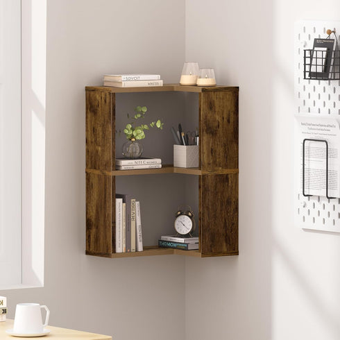 Floating Corner Shelf, 3-Tier Floating Shelf for Wall, Floating Book Shelf for