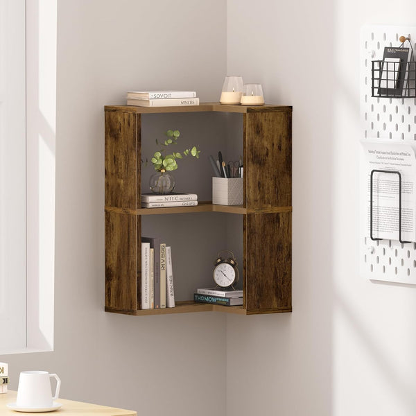 Floating Corner Shelf, 3-Tier Floating Shelf for Wall, Floating Book Shelf for