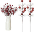 zsccxq 24 Pcs Christmas Tree Decoration Artificial Berry Stems Branches, Christmas Faux Holly