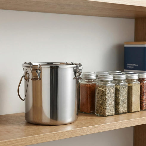 152 oz iplusmile Stainless Steel Airtight Canisters Container: fl Airtight Clamp Lid Kitchen Food Storage Bucket