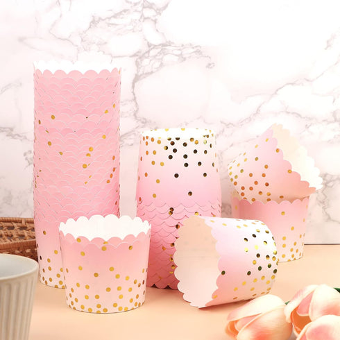 50 Pcs Colorful Greaseproof Paper Baking Cups, Large 5 Oz Cupcake Paper Liners for Wedding Party