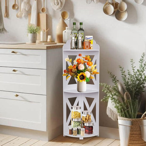 ShellKingdom Toilet Paper Stand, Corner Shelf Stand, Small Bathroom Storage Cabinet for Bathroom, Home, Small Space