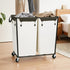 280L 2-Compartment Commercial STO STO Rolling Industrial Laundry Hamper with Wheels, Extra Large Laundry Sorter, Heavy