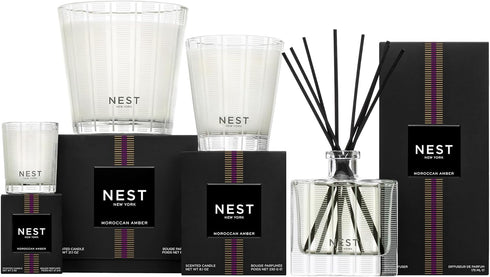 NEST New York Moroccan Amber Scented Votive Candle - 2 oz - Up to 28-Hour Burn Time - Reusable Glass Vessel