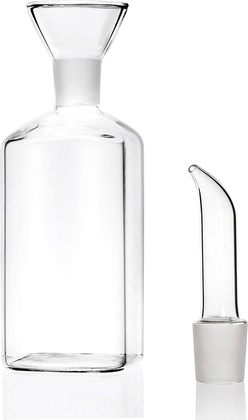 HAIZEEN 8 Ounce Olive Oil & Vinegar Dispenser Glass Cruet, No Funnel Needed Kitchen Decanter
