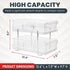 Masirs 2-Tier Clear Pull-Out Drawer Organizer, Compact Makeup and Closet Organizer, Easy Assembly Kitchen Storage