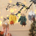 Set of 4 Christmas Felt Mice Ornaments - 4.7" Mini Hanging Wool Mouse Figurines for Holiday Decor