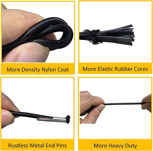Merrian Living 4 Pack, Zero Gravity Chair Cord Replacement, Elastic Cord for antigravity Chair, Patio Recliner Chair