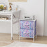 2 Stero Nightstand, Kids Dresser with Drawers, Steel Frame Bedside Furniture, Wood Top Fabric Night Stand, Colorful End