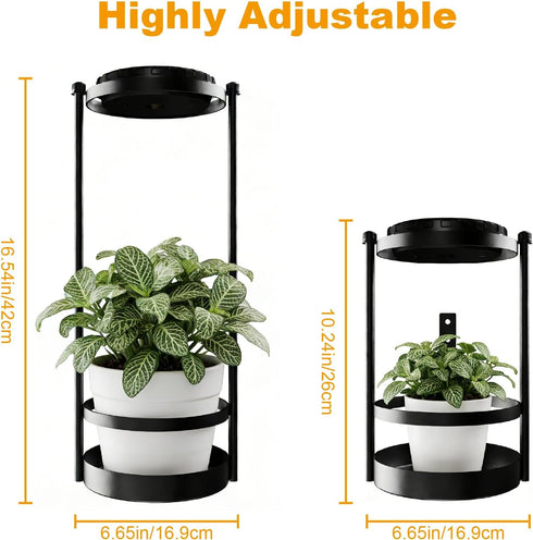 Panels,3 Solar Plant Grow Lights Outdoor - RDJ Bouns Wall Plant Holder with Rechargeable Light & Solar Color