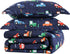 Yibeizi Car Kids Comforter Set for Boys Twin, Cute Reversible Quilted Navy
