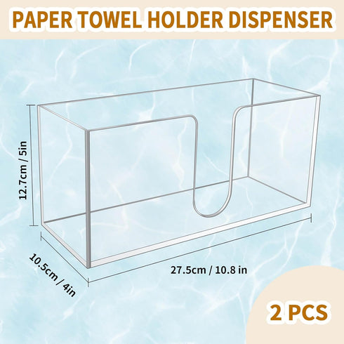 1 Pack Countertop 5mm (1) Acrylic Paper Towel Holder, Napkin Dispenser for C-Fold, Multi-Fold & Trifold Paper Towels