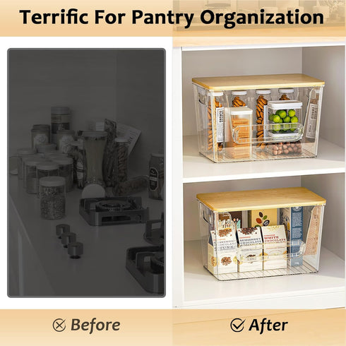 2 Set 4-13 (11-7/32"L*7" W*7-1/8"H) Delamu Pantry Organizers and Storage, Trash Bag Holder Under Sink Organizer for Gal