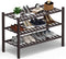 Haddockway Large 3 Tier Bamboo Shoe Rack Storage Organizer, Multifunctional Free Standing