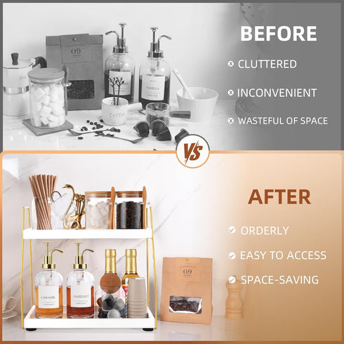 DWTS Accessories,2 Countertop,Syrup Coffee Bar Accessories,Coffee Station Organizer with Multi-Functional,CoffeeBar