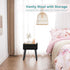 BRIAN & DANY Vanity Stool, Sherpa Vanity Stool Chair with Storage, Rectangle Makeup Chair Soft Padded Seat with Legs
