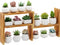 Small Table Top Plant Shelf,3 Tiered Windowsill Wood Plant Stand Indoor,Narrow Space