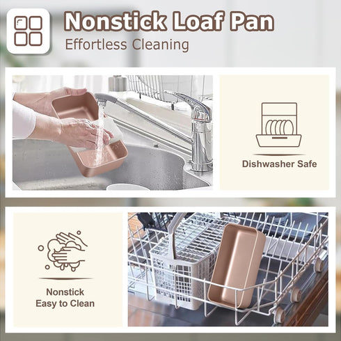 9 5 Inch LIANYU x Bread Loaf Pan for Baking, Stainless Steel Loaf Toast Baking Pans for Homemade Bread Meatloaf Lasagna