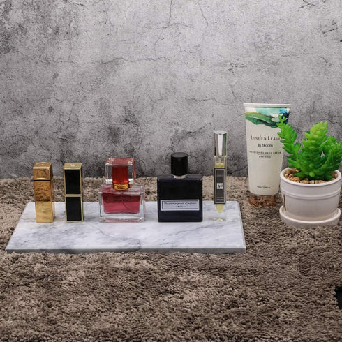 Rectangular Marble Vanity Tray - 11-5/8" x 6-1/4" for Counter, Bathroom, Dresser, Nightstand or Desk