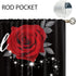 Red Rose Flower Small Kitchen Curtains, Floral Inspirational Quotes Window Treatment 27.5x39 Inch