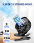 Portable Clip on Fan, Small Desk Fan Battery Operated, 360° Rotation, Cute Design, 3 Speed Mini Table Fan USB