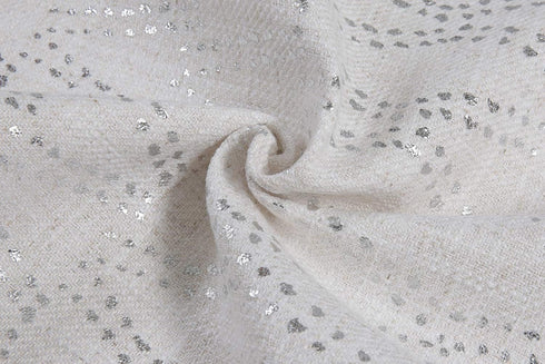 Silver Couch Throw Pillow Cover 1pc 20X20inch Ecru White Textural Linen Look Metallic Print Rhombus Decorative