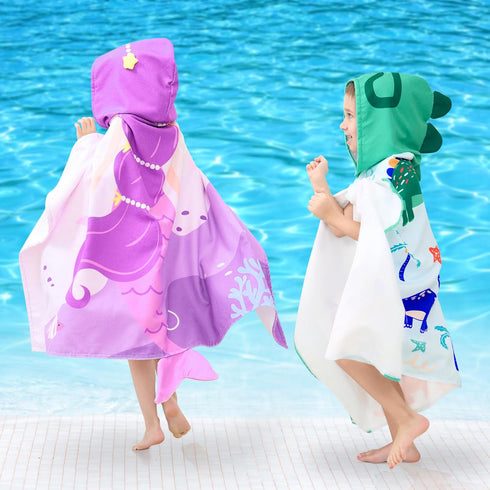 30" 50" 3-10 UOMNY Kids Beach Towels-Hooded Towels for Kids,Kids Hooded Bath Towel x for Years,Pool Ponchos for Kids