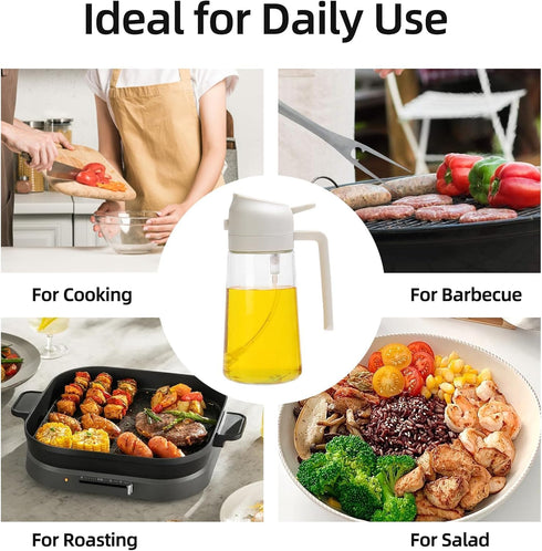 16oz,2 1 470ml (2PCS-White Aovdy Oil Sprayer for Cooking in Olive Oil Dispenser and Oil Sprayer - Olive Bottle Spray