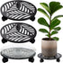 2 Packs Large Metal Plant Caddy with PU Wheels 12" Heavy-Duty Wrought
