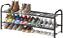 LINZINAR Shoe Rack 2 Tier Storage Organizer for Closet Entryway Metal Black