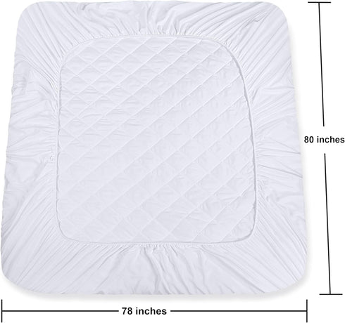 Utopia Bedding Quilted Fitted Mattress Pad, King Size, Elastic Protector, Machine Washable