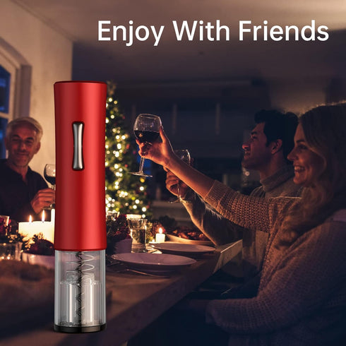 Electric Wine Opener - Must-Have Gift for Wine Lovers, Includes Foil Cutter, Vacuum Stoppers, and Pourer