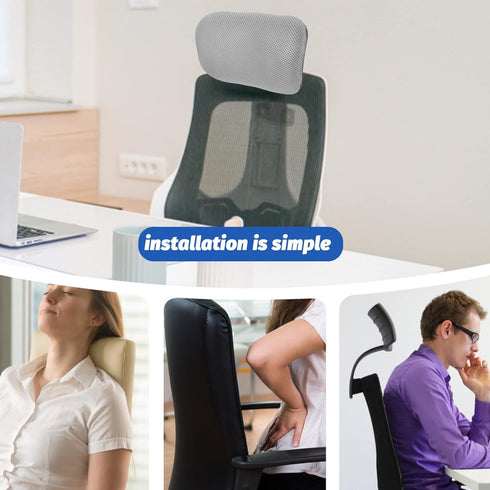 NUOBESTY Adjustable Mesh Headrest Attachment - Office Chair Neck Support Cushion for Universal Chairs