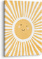 XWELLDAN Cute Cartoon Smiling Sun Cheerful Nursery Wall Art Canvas Prints,Watercolor Boho Neutral