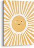 XWELLDAN Cute Cartoon Smiling Sun Cheerful Nursery Wall Art Canvas Prints,Watercolor Boho Neutral