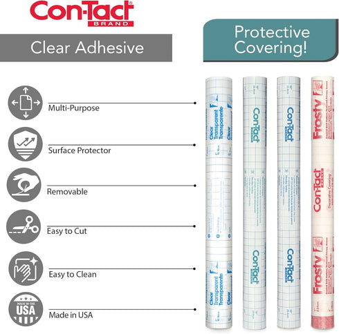 Con-Tact Brand 18'' x 9' Frosty White Lace Self-Adhesive Shelf Liner, Clear Covering, Privacy Film