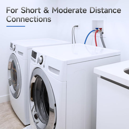 JUWO 5 FT Rubber Washing Machine Hoses, 3/4" FHT Washer Hoses for Short to Moderate-Distance Water Supply